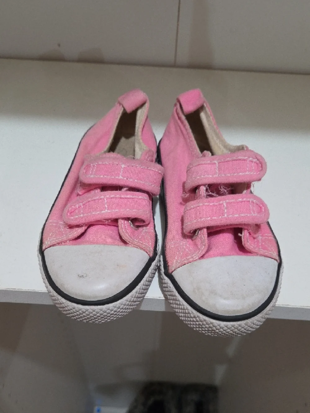 Converse Pink Canvas Velcro Kids Sneakers